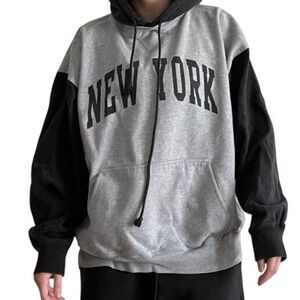 J.Galt‎ New York Graphic Hoodie OS Skater Streetwear Lounge Oversized Pullover